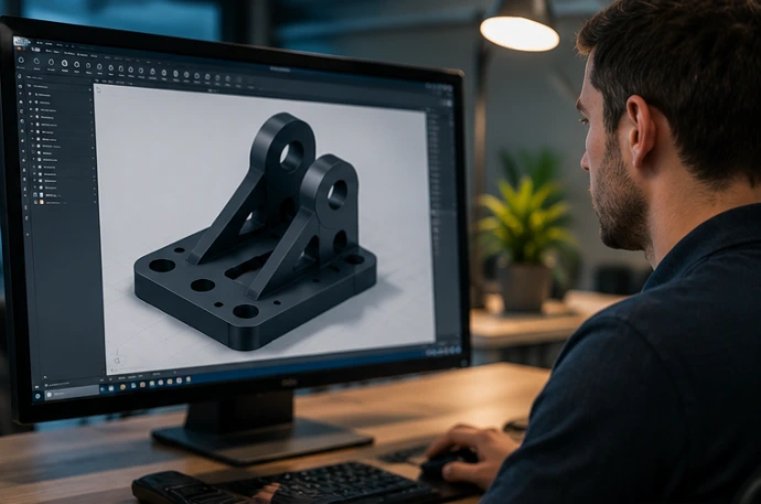 3D printer producing a custom printed component