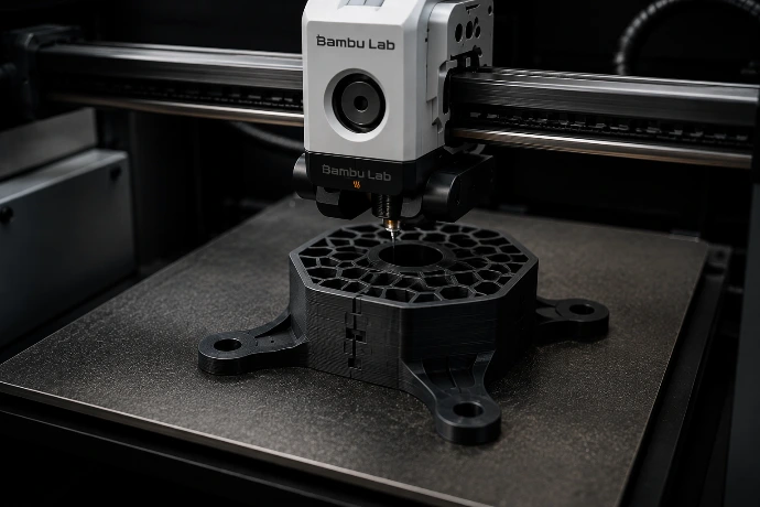 Professional 3D printer producing a custom functional part